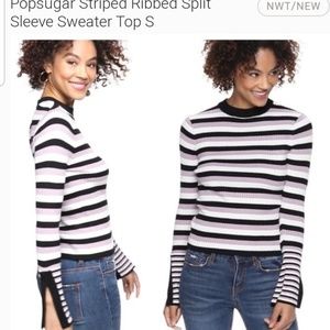 Popsugar slit sleeve 3 toned sweater💕